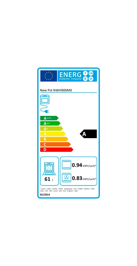 Etiqueta de Eficiencia Energética - NWH900MX