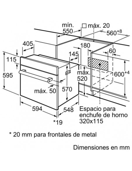 Horno Convencional - Balay 3HB1000B0, Eficiencia A, Blanco, Abatible, Convencional