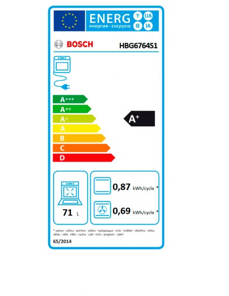 Horno Multifunción - Bosch HBG6764S1,...