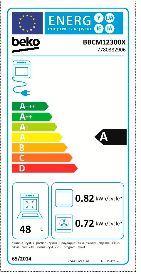 Etiqueta de Eficiencia Energética - BBCM12300X