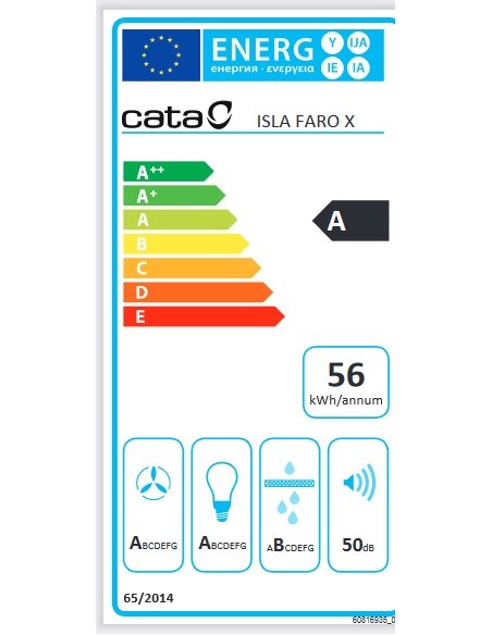 Campana Isla - Cata Faro X, 40 cm, Inox