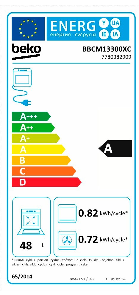 Etiqueta de Eficiencia Energética - BBCM13300XC