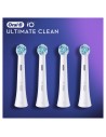 Cabezal de Cepillo de Dientes Eléctrico - Oral-B  iO CW-4 Ultimate Clean, 4 Unidades,  Blanco