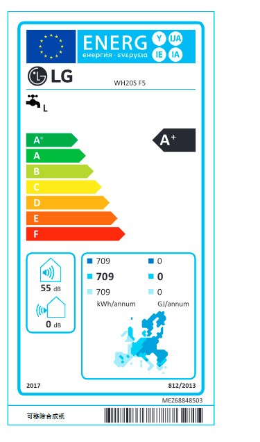 Etiqueta de Eficiencia Energética - WH20S