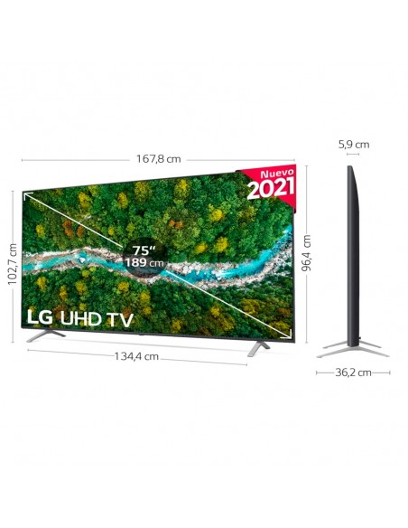 TV LED - LG 75UP77109LC, Smart TV, 4K...