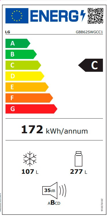 Etiqueta de Eficiencia Energética - GBB62SWGCC1