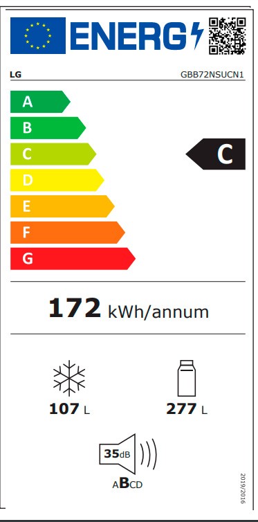 Etiqueta de Eficiencia Energética - GBB72NSUCN1