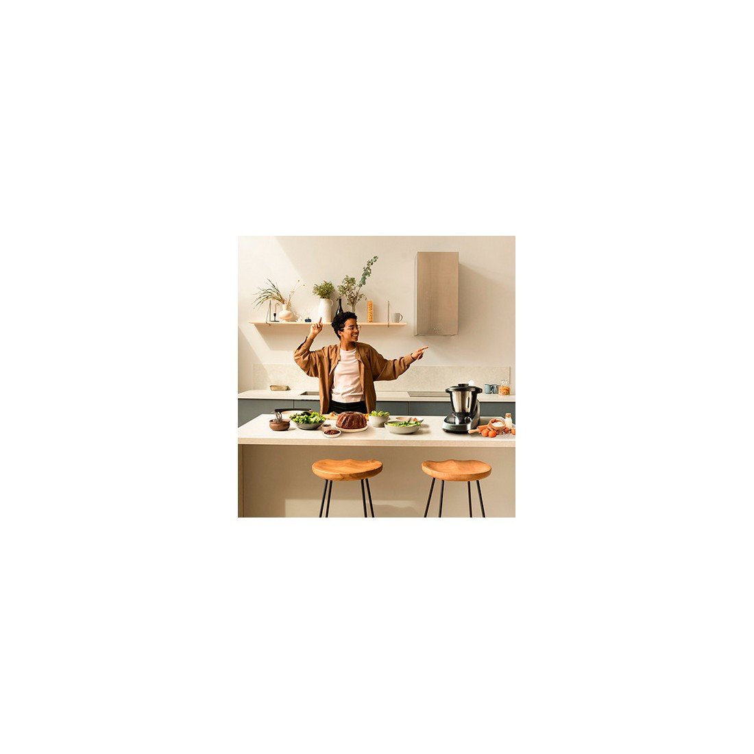 Cecotec Robot de Cocina Multifunción Mambo 10090, App, Cuchara MamboMix,  Jarra Habana con Revestimiento cerámico, 30 Funciones, Jarra de Acero INOX  3,3l Apta para lavavajillas, Báscula incorporada