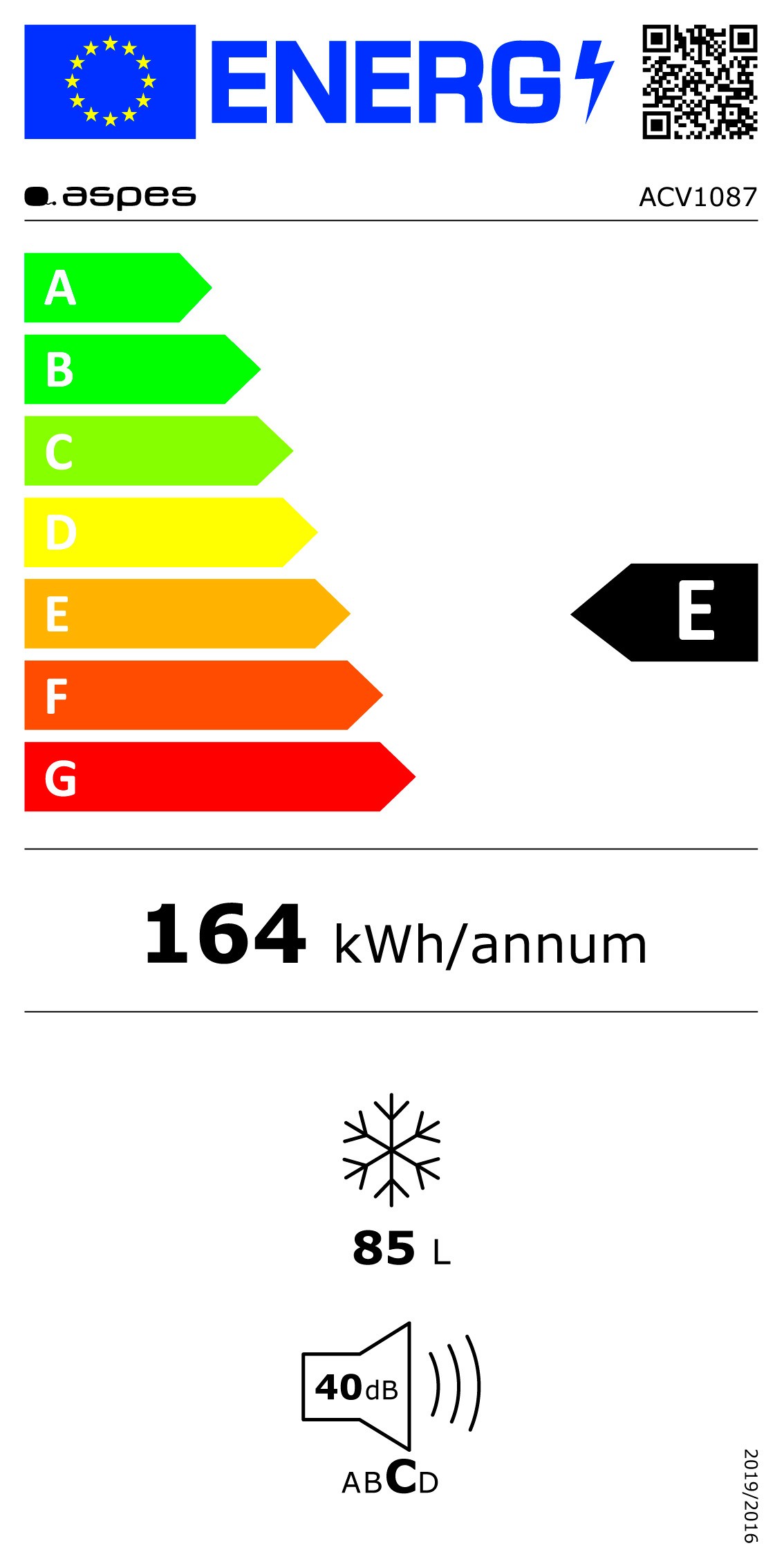 Etiqueta de Eficiencia Energética - ACV1087