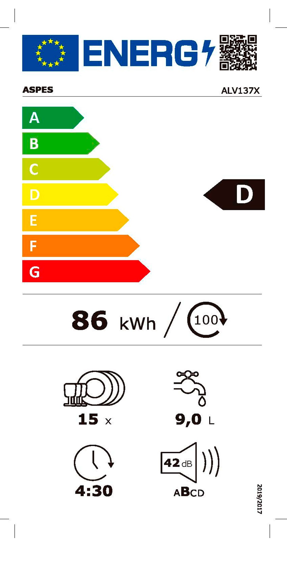Etiqueta de Eficiencia Energética - ALV137X
