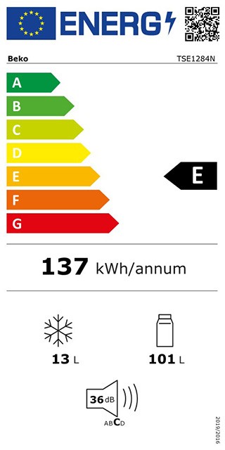 Etiqueta de Eficiencia Energética - TSE1284N