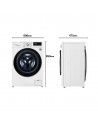 Lavadora secadora Libre Instalación - LG F2DV5S85S2W, 8,5/5Kg, 1200 RPM, Wi-FI, Fondo de 47,5 cm, blanco