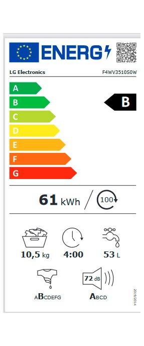 Etiqueta de Eficiencia Energética - F4WV3510S0W