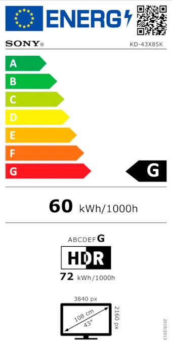 Etiqueta de Eficiencia Energética - KD43X85KPAEP