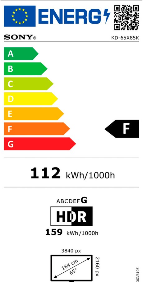 Etiqueta de Eficiencia Energética - KD65X85KAEP
