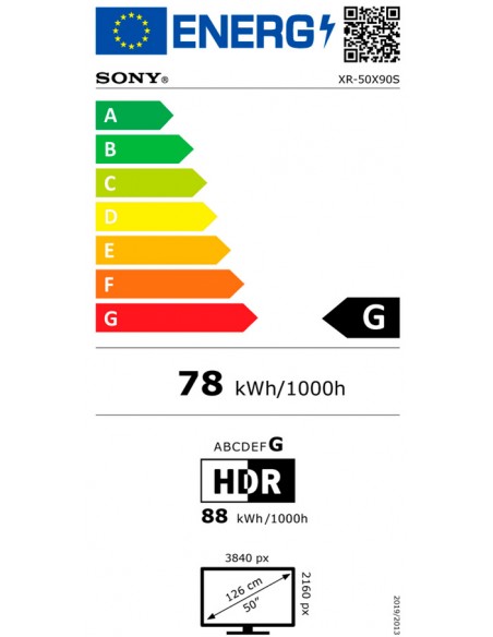 TV LED - Sony XR-50X90S, 50 pulgadas,...
