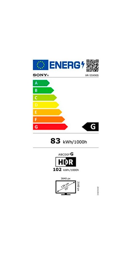 Etiqueta de Eficiencia Energética - XR55X90SPAEP