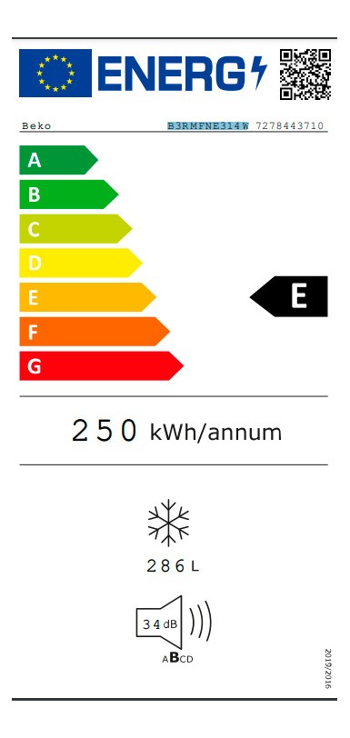 Etiqueta de Eficiencia Energética - B3RMFNE314W