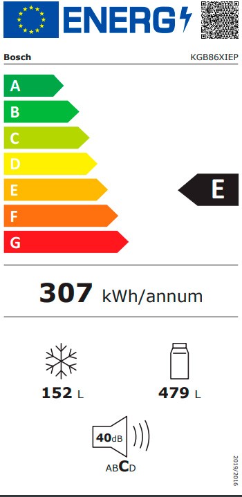 Etiqueta de Eficiencia Energética - KGB86XIEP