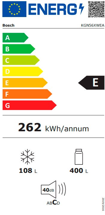 Etiqueta de Eficiencia Energética - KGN56XWEA