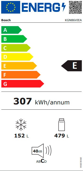 Etiqueta de Eficiencia Energética - KGN86VIEA