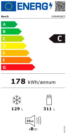 Etiqueta de Eficiencia Energética - KGN49LBCF