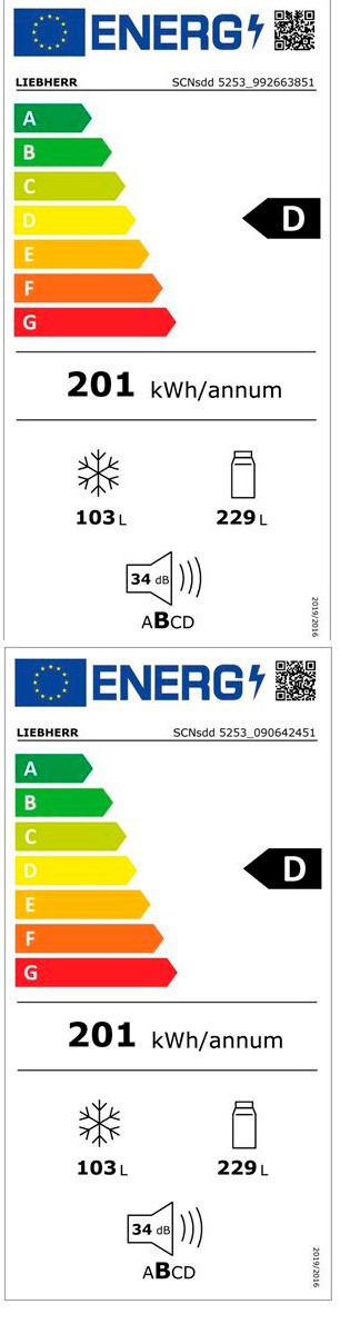 Etiqueta de Eficiencia Energética - XCCsd 5250
