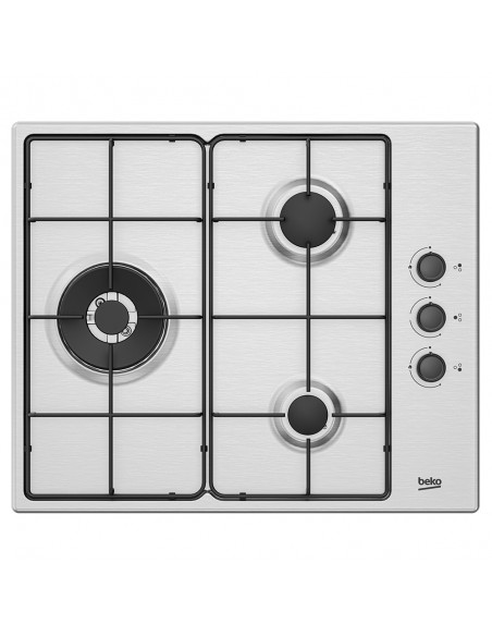 Placa Gas - Beko HIGG 63113 SX, Tres...