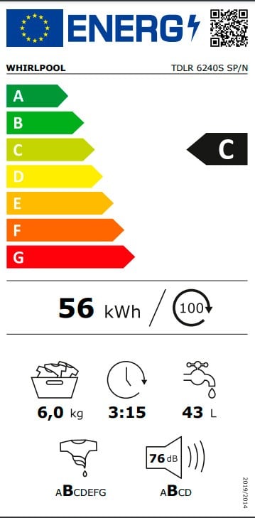 Etiqueta de Eficiencia Energética - TDLR 6240S SP/N