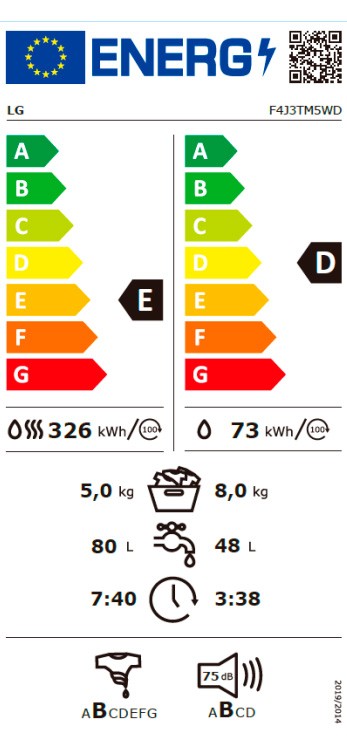 Etiqueta de Eficiencia Energética - F4J3TM5WD