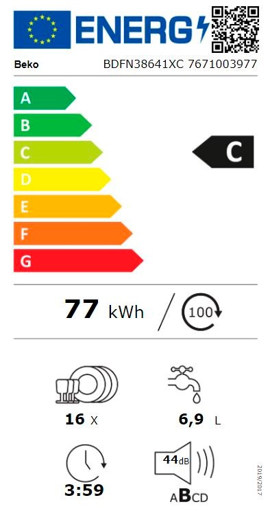 Etiqueta de Eficiencia Energética - BDFN38641XC