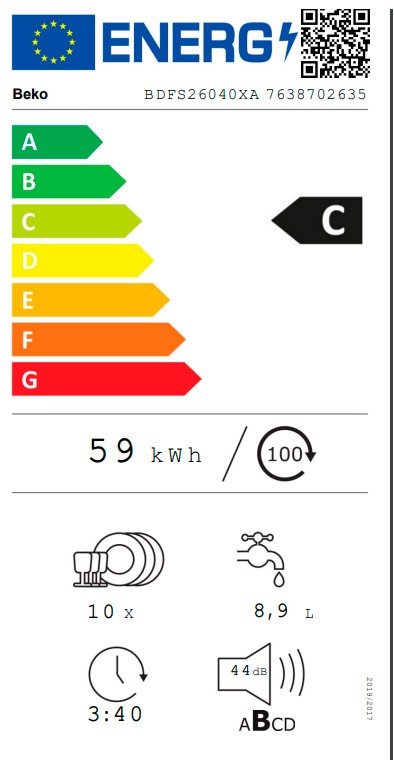 Etiqueta de Eficiencia Energética - BDFS26040XA