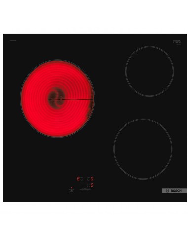 tempo Relacionado pasión Placa Vitrocerámica - Bosch PKM61RAA8E , 3 zonas de cocción, Negro