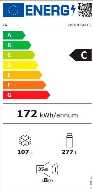 Etiqueta de Eficiencia Energética - GBP62DSXCC1