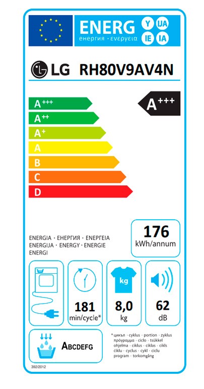 Etiqueta de Eficiencia Energética - RH80V9AV4N