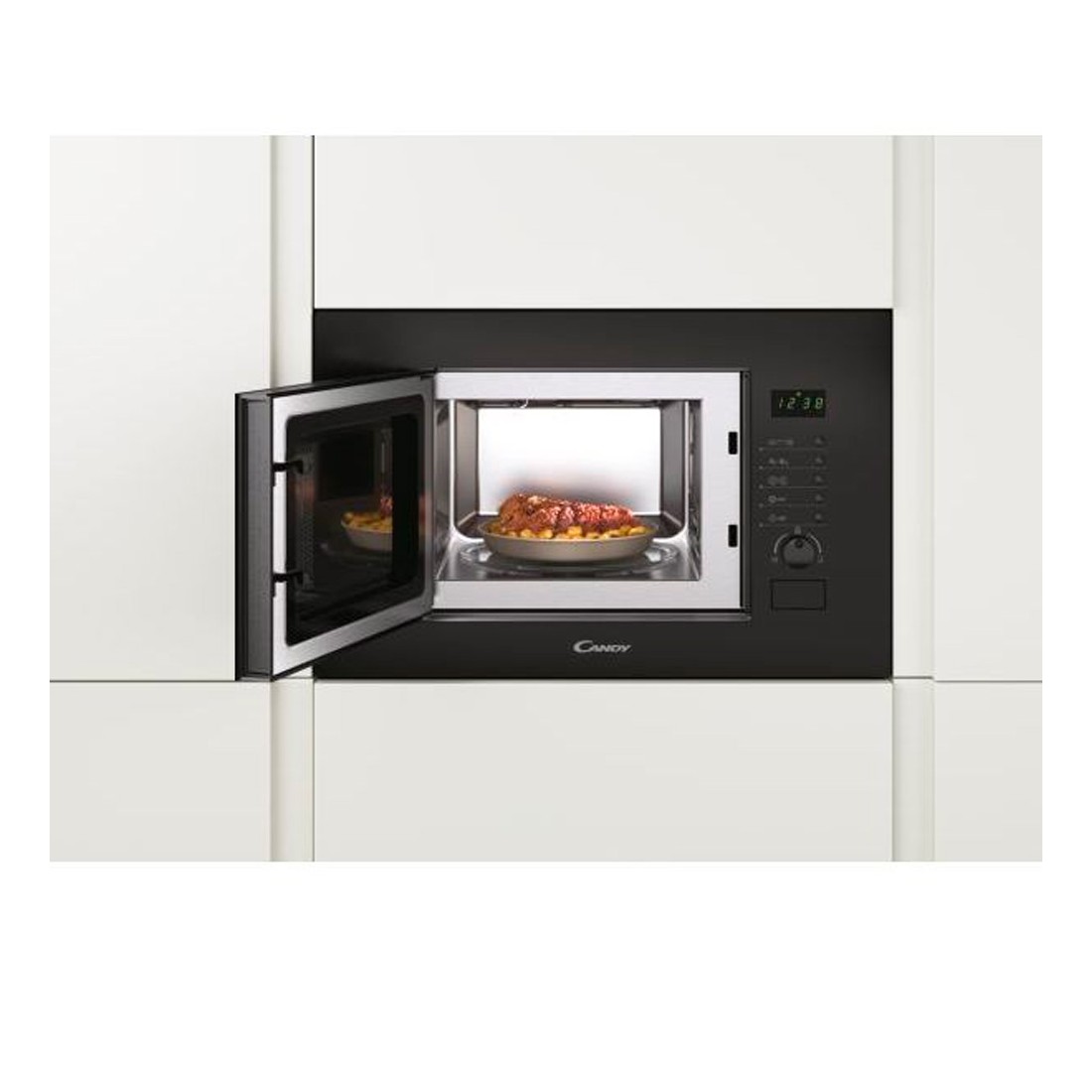 Microondas integrable INFINITON Rústico IMW-RU20 - Negro, 20L., Grill, 800W/ 1000W