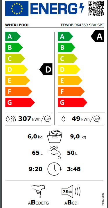 Etiqueta de Eficiencia Energética - FFWDB 964369 SBV SPT