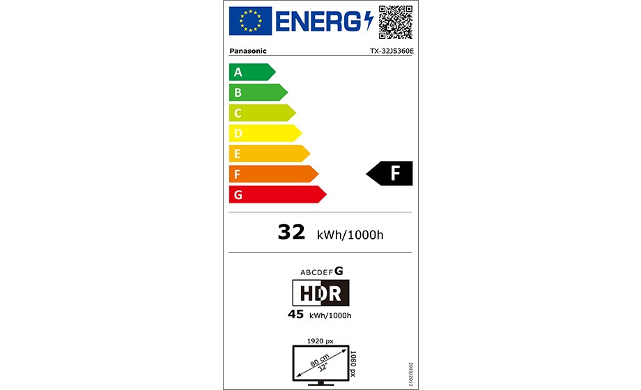Etiqueta de Eficiencia Energética - TX-32JS360E