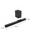 Barra de Sonido -  Panasonic SC-HTB150EGK, 2.1 canales, Subwoofer, 100 W, Negro