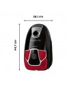 Aspirador con Bolsa - Rowenta RO6859 Silence Force Allergy+, Capacidad XL, 4,5 litros, Rojo y Negro