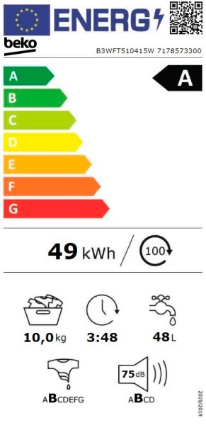 Etiqueta de Eficiencia Energética - B3WFT510415W