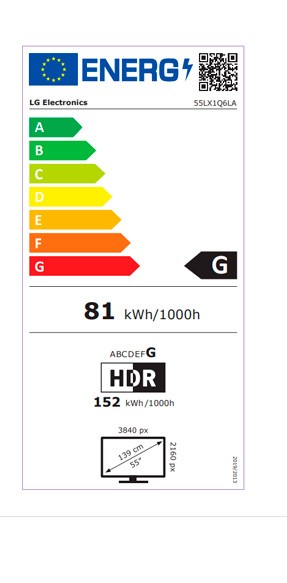 Etiqueta de Eficiencia Energética - 55LX1Q6LA