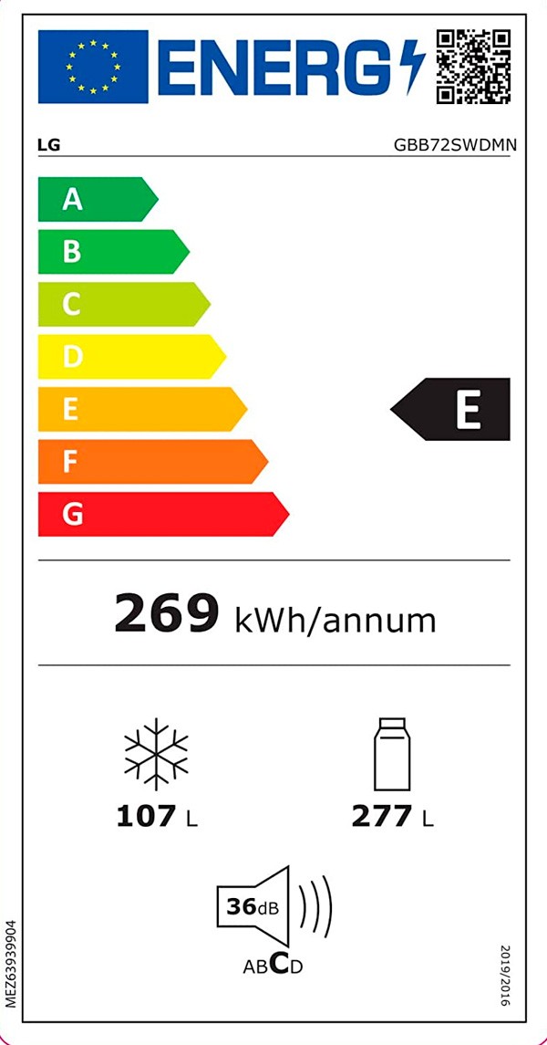 Etiqueta de Eficiencia Energética - GBB72SWDMN