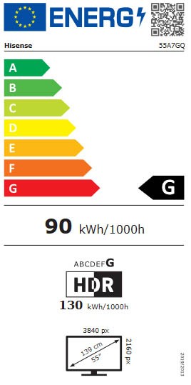Etiqueta de Eficiencia Energética - 55A7GQ