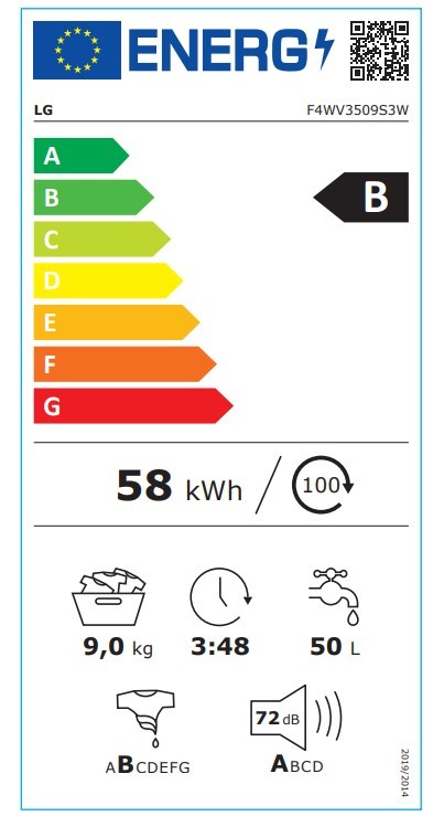 Etiqueta de Eficiencia Energética - F4WV3509S3W