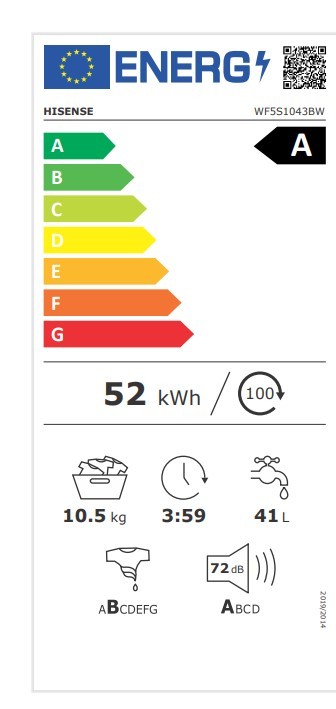 Etiqueta de Eficiencia Energética - WF5S1045BW