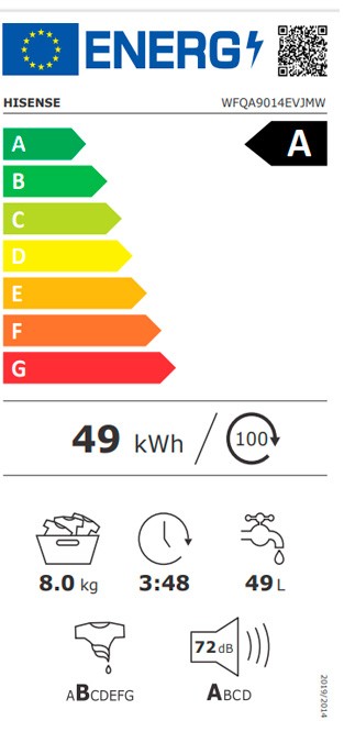 Etiqueta de Eficiencia Energética - WFQA9014EVJMW