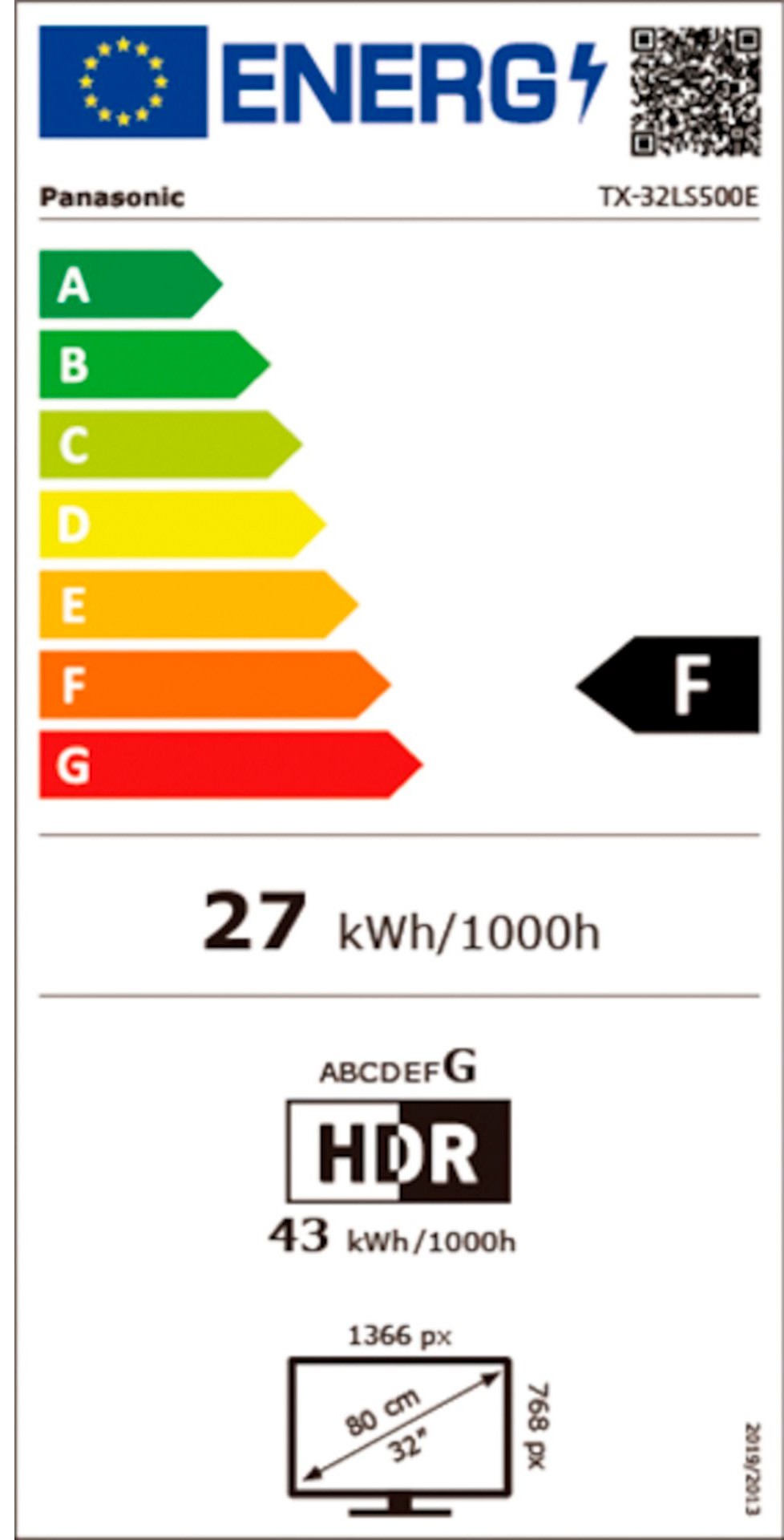 Etiqueta de Eficiencia Energética - TX-32LS500E