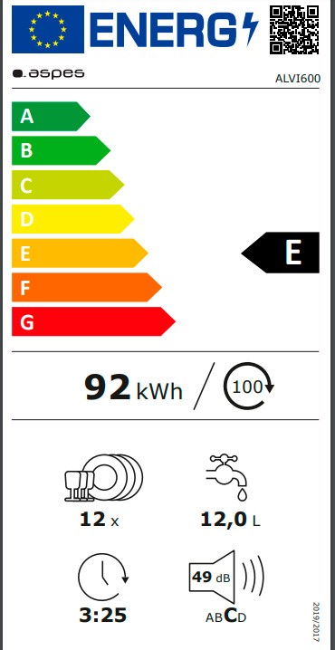 Etiqueta de Eficiencia Energética - ALVI600