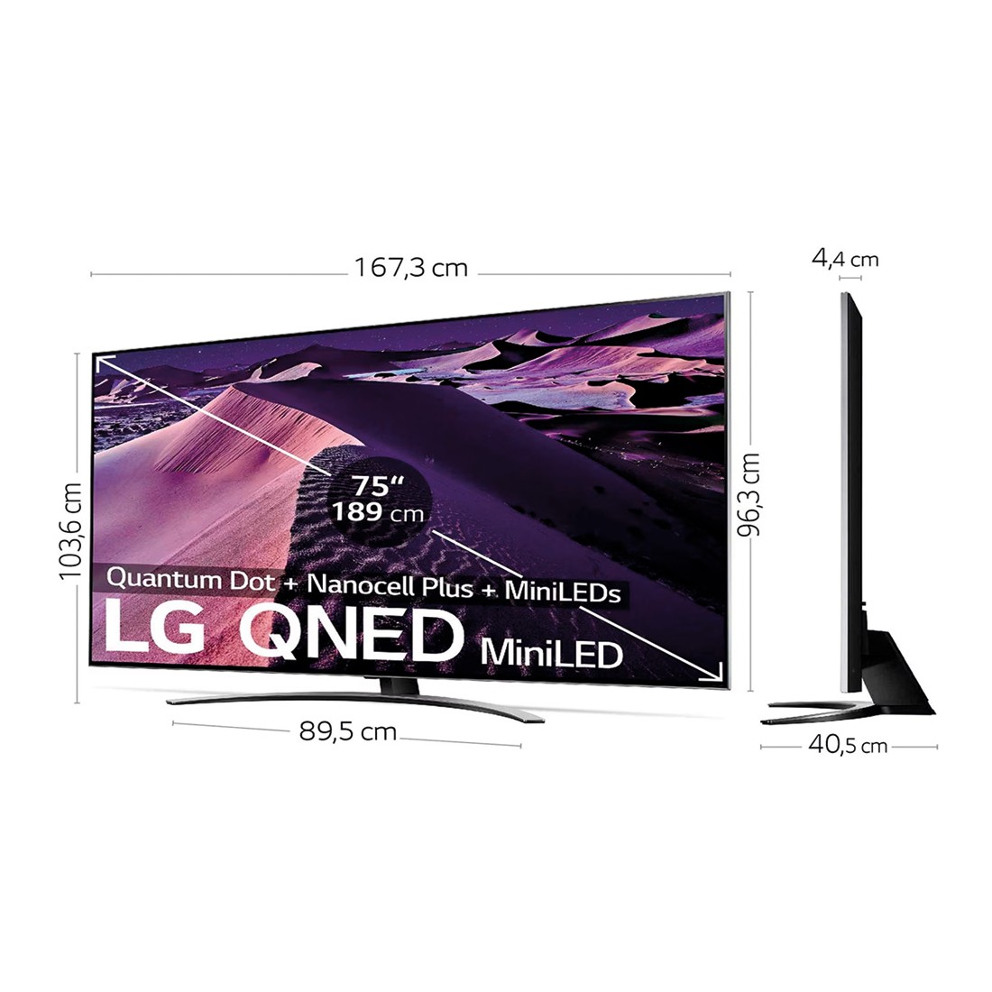 TV Mini LED - LG 75QNED876QB, 75 pulgadas, 4K a7 Gen 5 con IA, HDR Quantum  Dot, Magic Remote